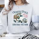  North Pole Christmas Tree Farm Sweatshirt – Vintage Holiday Truck Graphic, Cozy Winter Pullover, Merry Christmas Top, Gift for Her