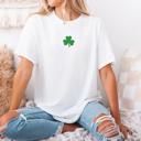  Embroidered Mini Shamrock T-Shirt, Minimalist St. Patrick’s Day Comfort Colors Tee, Dainty Lucky Clover Embroidery, Cute Irish Patrick's Day Gift