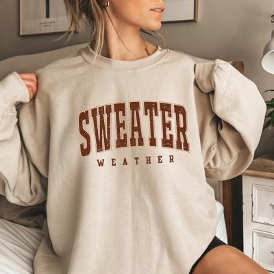 Sweater Weather Graphic Sweatshirt, Cozy Fall Pullover, Retro Autumn Top, Pumpkin Spice Season Outfit, Thanksgiving Shirt, Gift for Her