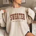  Sweater Weather Graphic Sweatshirt, Cozy Fall Pullover, Retro Autumn Top, Pumpkin Spice Season Outfit, Thanksgiving Shirt, Gift for Her