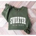  Sweater Weather Graphic Sweatshirt, Cozy Fall Pullover, Retro Autumn Top, Pumpkin Spice Season Outfit, Thanksgiving Shirt, Gift for Her