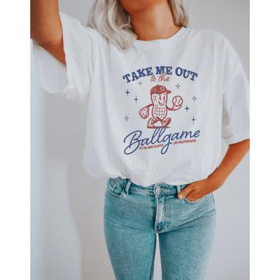Retro Baseball Graphic Tee by Comfort Colors – “Take Me Out to the Ballgame” Shirt, Funny Peanut Mascot, Summer Game Day T-Shirt, Ballpark Outfit for Fans