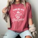  Retro Baseball Graphic Tee by Comfort Colors – “Take Me Out to the Ballgame” Shirt, Funny Peanut Mascot, Summer Game Day T-Shirt, Ballpark Outfit for Fans