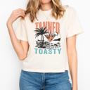  Tanned & Toasty Comfort Colors Crop Top, Coastal Cowgirl Aesthetic – Retro Beach Summer Style, Y2K Beach Graphic T Shirt, Vacation Outfit, Palm Tree Aesthetic, Gift for Her