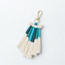  Boho Tassel Keychain, Handwoven Cotton Rope Bag Charm, Blue Macrame Key Ring, Aesthetic Backpack Accessory, Gift for Her