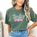  Teaching Sweethearts Retro Valentine Tee By Comfort Colors – Cute Teacher Gift, Kindergarten Teacher Tee