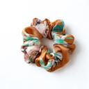  Floral Satin Scrunchie, Large Hair Ties for Women, Ponytail Holder, Elegant Hair Accessory, Bridesmaid Gift, Everyday Scrunchies