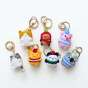  Crochet Animal Keychain Charm, Amigurumi Keychain, Cute Plush Bag Charms, Backpack Charm Gift for Her