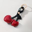  Cherry Leather Keychain with Snap Strap, Cute Faux Leather Cherry Bag Charm, Easy Clip-On Purse Accessory, Gift for Women