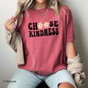  Choose Kindness Graphic T shirt By Comfort Colors – Retro Daisy Shirt, Summer Mental Health Tee, Be Kind Shirt, Teacher Tee, Teacher Appreciation Gift, Mental Health Shirt, Back to School T shirt