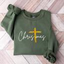  Gold Cross Christmas Sweatshirt, Faith-Based Holiday Crewneck, Christian Faux Glitter Cross Sweater, Elegant Jesus Christmas Shirt, Cozy Winter Top, Gift for Her