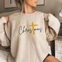  Gold Cross Christmas Sweatshirt, Faith-Based Holiday Crewneck, Christian Faux Glitter Cross Sweater, Elegant Jesus Christmas Shirt, Cozy Winter Top, Gift for Her