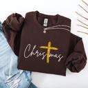  Gold Cross Christmas Sweatshirt, Faith-Based Holiday Crewneck, Christian Faux Glitter Cross Sweater, Elegant Jesus Christmas Shirt, Cozy Winter Top, Gift for Her