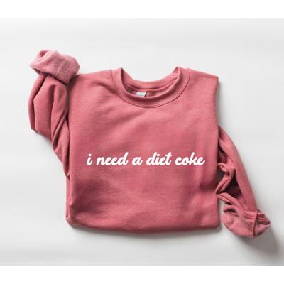I Need a Diet Coke Graphic Sweatshirt, Funny Cozy Pullover, Retro Soda Lover Top, Casual Everyday Outfit, Gift for Her, Trendy Crewneck