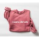  I Need a Diet Coke Graphic Sweatshirt, Funny Cozy Pullover, Retro Soda Lover Top, Casual Everyday Outfit, Gift for Her, Trendy Crewneck