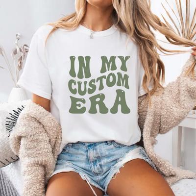 In My Custom Era Graphic Tee by Comfort Colors, Retro Custom Text T shirt, Personalized Trendy T-Shirt, Gift for Her