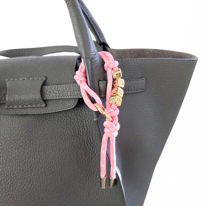 Custom Rope Bag Charm | Personalized Name Chain Purse Charm | Handmade Paracord Bag Accessory for Handbags & Tote