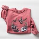  Vintage Duck Hunting Graphic Oversized Sweatshirt, Retro Mallard Waterfowl Pullover, Cozy Fall Outdoor Wildlife Sweater, Country Girl Cabin Outfit, Gift for Her