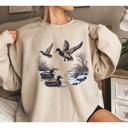  Vintage Duck Hunting Graphic Oversized Sweatshirt, Retro Mallard Waterfowl Pullover, Cozy Fall Outdoor Wildlife Sweater, Country Girl Cabin Outfit, Gift for Her