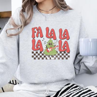 Fa La La La Christmas Sweatshirt – Funny Holiday Graphic Crewneck, Retro Festive Sweater, Cozy Unisex Winter Outfit, Gift for Everyone