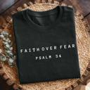  Faith Over Fear Christian Shirt by Comfort Colors – Psalm 34 Graphic Tee, Vintage Bible Verse Shirt, Fall Faith Tee, Gift for Her