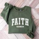  Faith over fear Sweatshirt, Christian Graphic Crewneck Pullover – Faith Quote Sweater, Religious Apparel, Positive Message Top, Gift for Women