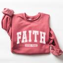  Faith over fear Sweatshirt, Christian Graphic Crewneck Pullover – Faith Quote Sweater, Religious Apparel, Positive Message Top, Gift for Women