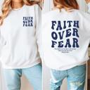  Faith Over Fear Christian Sweatshirt, Bible Verse Pullover, Inspirational Religious Sweater, Gift for Her
