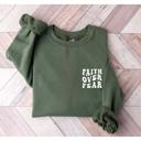  Faith Over Fear Christian Sweatshirt, Bible Verse Pullover, Inspirational Religious Sweater, Gift for Her