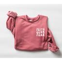  Faith Over Fear Christian Sweatshirt, Bible Verse Pullover, Inspirational Religious Sweater, Gift for Her