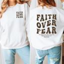  Faith Over Fear Christian Sweatshirt, Bible Verse Pullover, Inspirational Religious Sweater, Gift for Her