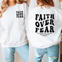  Faith Over Fear Christian Sweatshirt, Bible Verse Pullover, Inspirational Religious Sweater, Gift for Her