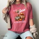  Fall for Jesus Pumpkin Graphic Tee, Christian Fall Shirt with Cross, Faith Based Autumn Top, Leopard Pumpkin Thanksgiving Shirt, Religious Graphic T-Shirt Gift for Women