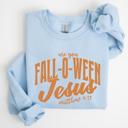  Fall-O-Ween Jesus Graphic Sweatshirt, Christian Faith Halloween Pullover, Vintage Fall Comfort Colors Style, Church Event Outfit, Seasonal Gift for Women