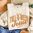  Fall-O-Ween Jesus Graphic Sweatshirt, Christian Faith Halloween Pullover, Vintage Fall Comfort Colors Style, Church Event Outfit, Seasonal Gift for Women
