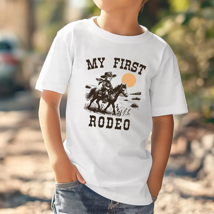 First Rodeo T Shirt – Custom Cowboy 1st Birthday Outfit, Western Toddler Tee with Name and Age, Personalized Wild One Party Shirt, Country Boy Gift Idea