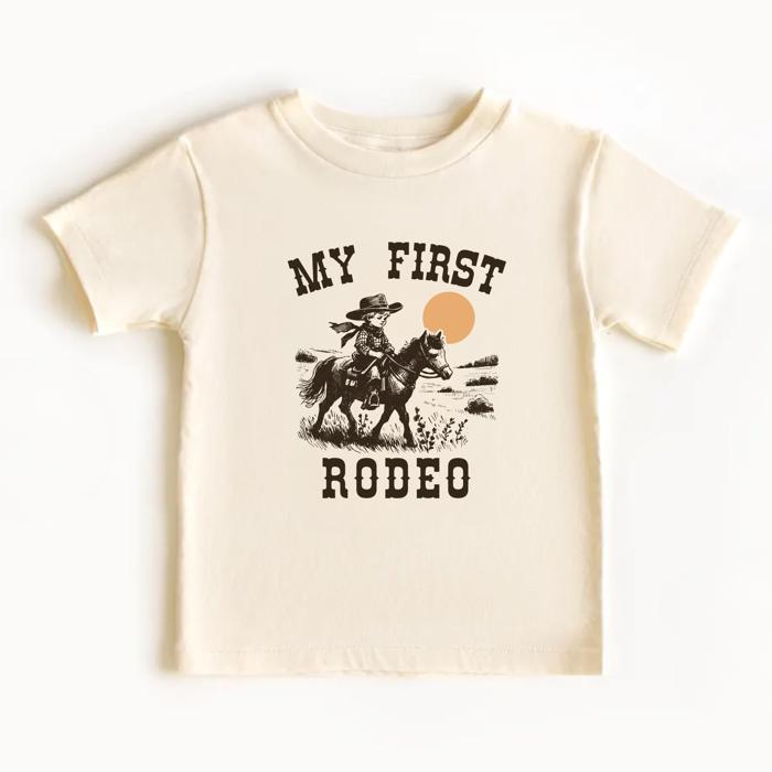 First Rodeo T Shirt – Custom Cowboy 1st Birthday Outfit, Western Toddler Tee with Name and Age, Personalized Wild One Party Shirt, Country Boy Gift Idea