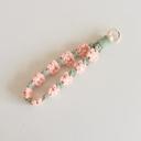 Green/ Peach Flower Macrame Keychain and Phone Strap – Boho Daisy Bag Charm, Aesthetic Cotton String Wristlet Lanyard, Cute Purse Accessory Gift