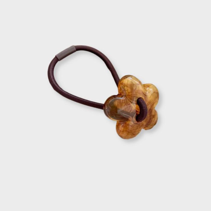 Resin Hair Tie | Chunky Hair Elastic Ties | Retro Acetate Ponytail Holder | Minimalist Hair Accessories | Leopard Curve Hair Tie