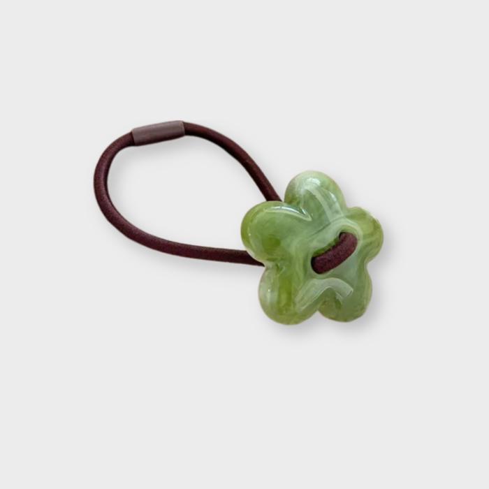 Resin Hair Tie | Chunky Hair Elastic Ties | Retro Acetate Ponytail Holder | Minimalist Hair Accessories | Leopard Curve Hair Tie
