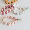  Flower Macrame Keychain and Phone Strap – Boho Daisy Bag Charm, Aesthetic Cotton String Wristlet Lanyard, Cute Purse Accessory Gift