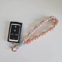  Flower Macrame Keychain and Phone Strap – Boho Daisy Bag Charm, Aesthetic Cotton String Wristlet Lanyard, Cute Purse Accessory Gift
