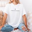  Freedom Cross Comfort Colors Shirt – Make Heaven Crowded Tee, Vintage Faith Based Graphic T-Shirt, Religious Outfit, Inspirational Gift for Her or Him
