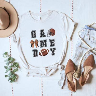 Game Day Football Graphic T-Shirt – Cute Fall Sports Tee for Women, Varsity Style Tailgate Outfit, Weekend Game Shirt