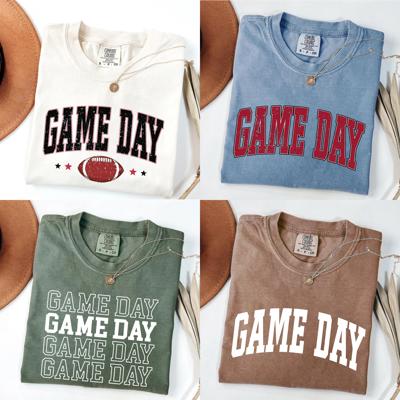Game Day Comfort Colors Tee – 4 Graphic Styles, Vintage Sport Shirt, Football & Tailgate Outfit, Unisex Fall Tee, Football Mom Shirt, Sporty Varsity T- shirt, College Game Day Gift for Her or Him