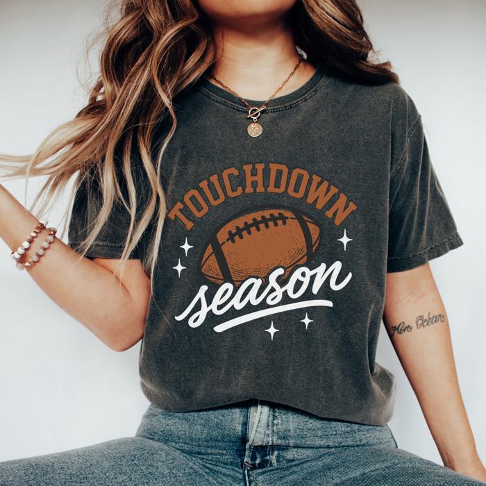 Touchdown Season Graphic Tee – Vintage Football Game Day Shirt, Fall Sports Fan Top, Bachelorette Party Outfit, Gift for Her