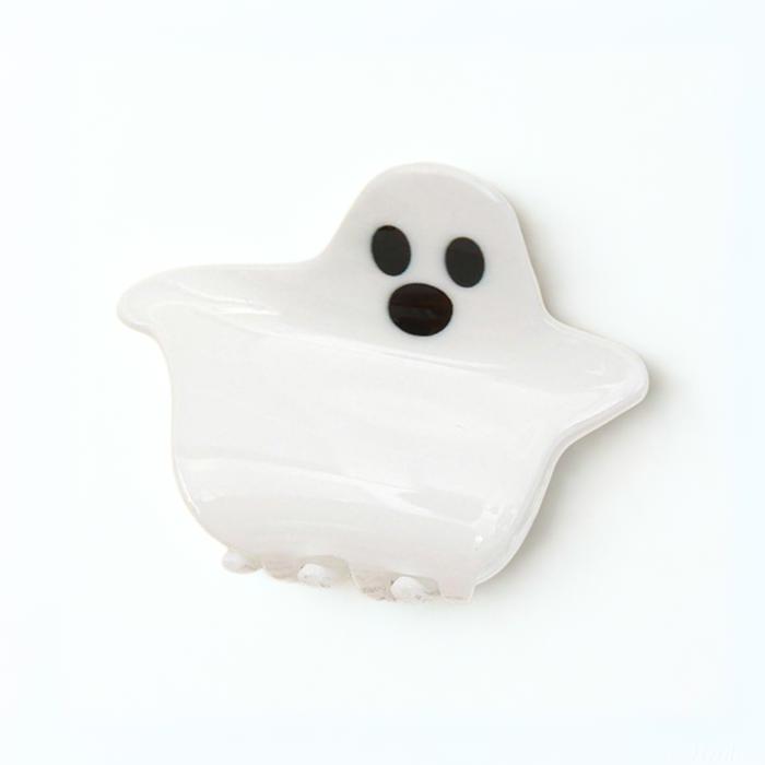 Ghost Hair Claw Clip, Halloween Cute Hair Accessories for Women & Girls – White Acrylic Ghost Claw, Spooky Season Hair Clip, Fall Party Gift