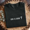  Christian Graphic T shirt, God Is Good Cross Tee, Minimal Faith Comfort Colors Shirt, Retro Religious T-Shirt, Bible Verse Tee, Gift for Her
