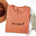  Christian Graphic T shirt, God Is Good Cross Tee, Minimal Faith Comfort Colors Shirt, Retro Religious T-Shirt, Bible Verse Tee, Gift for Her