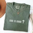  Christian Graphic T shirt, God Is Good Cross Tee, Minimal Faith Comfort Colors Shirt, Retro Religious T-Shirt, Bible Verse Tee, Gift for Her